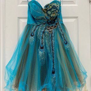 Strapless Peacock Detailing Dress (Apseed) Size XS